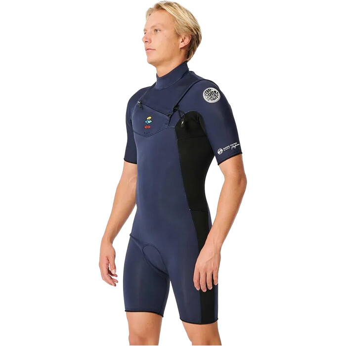 2024 Rip Curl Mens Dawn Patrol 2mm GBS Chest Zip Shorty Wetsuit 11IMSP - Dark Navy